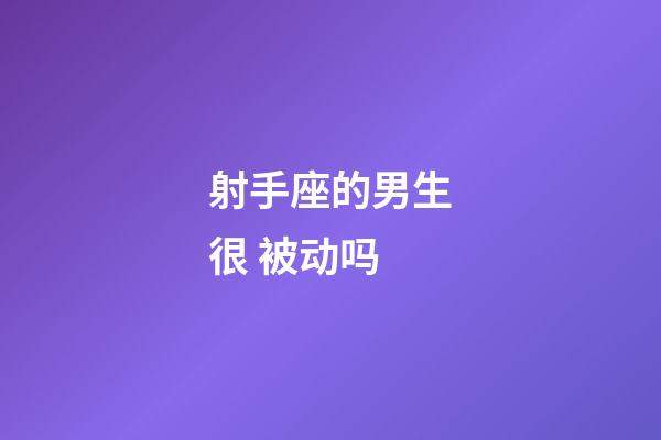 射手座的男生很 被动吗-第1张-星座运势-玄机派